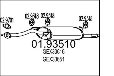  0193510 MTS Глушитель выхлопных газов конечный