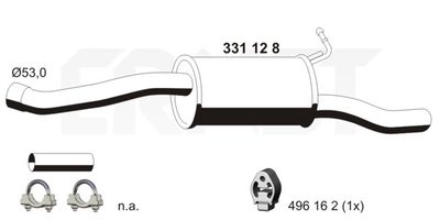  331128 ERNST Глушитель выхлопных газов конечный