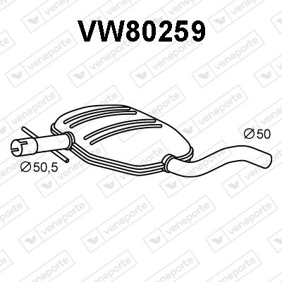  VW80259 VENEPORTE Средний глушитель выхлопных газов