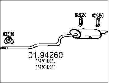  0194260 MTS Глушитель выхлопных газов конечный