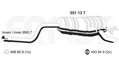  551137 ERNST Глушитель выхлопных газов конечный