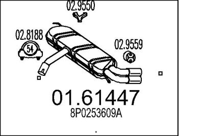  0161447 MTS Глушитель выхлопных газов конечный
