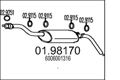 0198170 MTS Глушитель выхлопных газов конечный