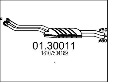  0130011 MTS Предглушитель выхлопных газов