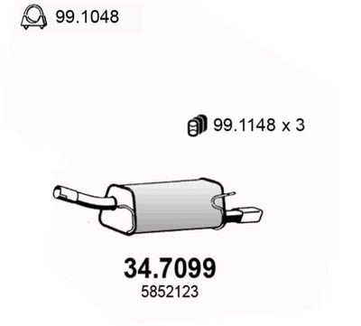  347099 ASSO Глушитель выхлопных газов конечный