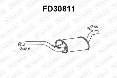  FD30811 VENEPORTE Средний глушитель выхлопных газов