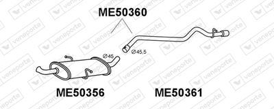  ME50360 VENEPORTE Глушитель выхлопных газов конечный