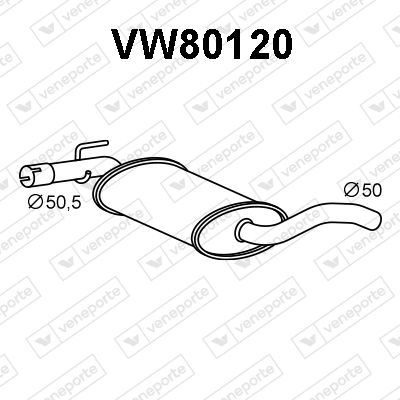  VW80120 VENEPORTE Средний глушитель выхлопных газов