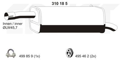  310185 ERNST Глушитель выхлопных газов конечный