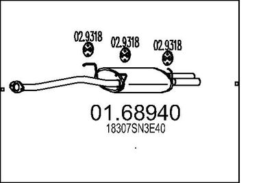  0168940 MTS Глушитель выхлопных газов конечный