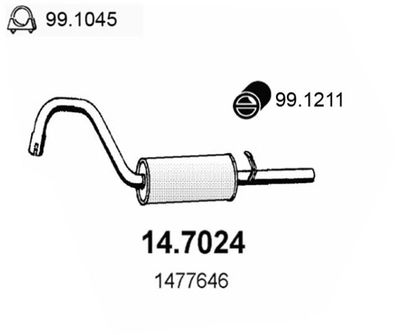  147024 ASSO Глушитель выхлопных газов конечный