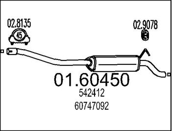  0160450 MTS Глушитель выхлопных газов конечный