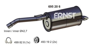  695206 ERNST Глушитель выхлопных газов конечный