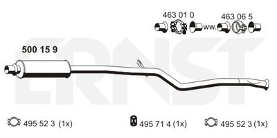  500159 ERNST Средний глушитель выхлопных газов