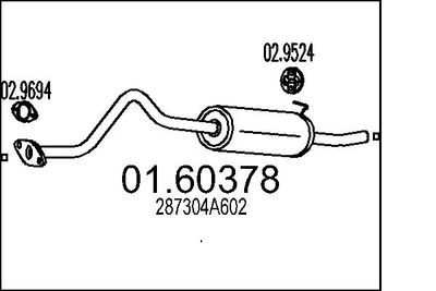  0160378 MTS Глушитель выхлопных газов конечный