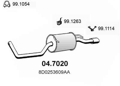  047020 ASSO Глушитель выхлопных газов конечный