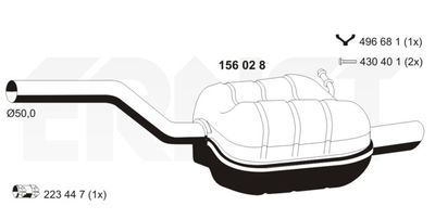  156028 ERNST Глушитель выхлопных газов конечный