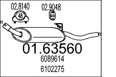  0163560 MTS Глушитель выхлопных газов конечный