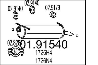  0191540 MTS Глушитель выхлопных газов конечный