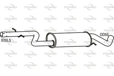  P7591 FENNO Средний глушитель выхлопных газов