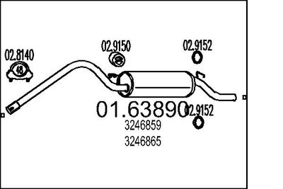  0163890 MTS Глушитель выхлопных газов конечный