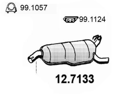  127133 ASSO Глушитель выхлопных газов конечный