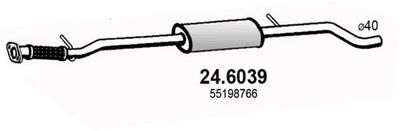  246039 ASSO Средний глушитель выхлопных газов