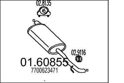  0160855 MTS Глушитель выхлопных газов конечный