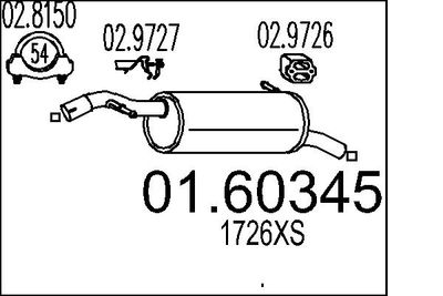  0160345 MTS Глушитель выхлопных газов конечный