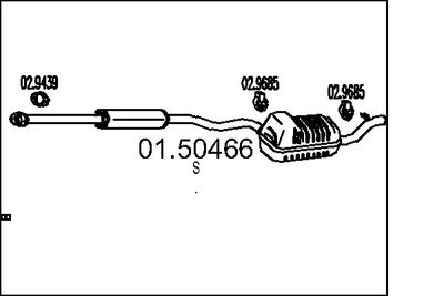  0150466 MTS Средний глушитель выхлопных газов