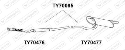  TY70085 VENEPORTE Глушитель выхлопных газов конечный