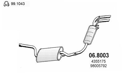  068003 ASSO Средний  конечный глушитель ОГ