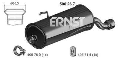  506267 ERNST Глушитель выхлопных газов конечный