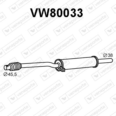  VW80033 VENEPORTE Средний глушитель выхлопных газов