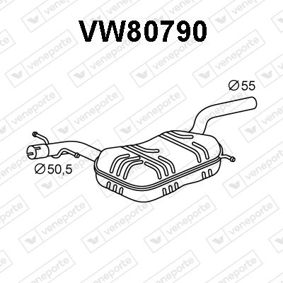  VW80790 VENEPORTE Предглушитель выхлопных газов