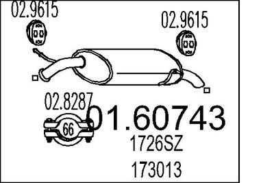  0160743 MTS Глушитель выхлопных газов конечный