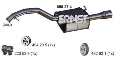  650274 ERNST Глушитель выхлопных газов конечный