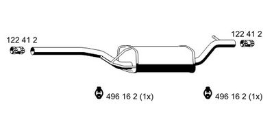  341028 ERNST Средний глушитель выхлопных газов