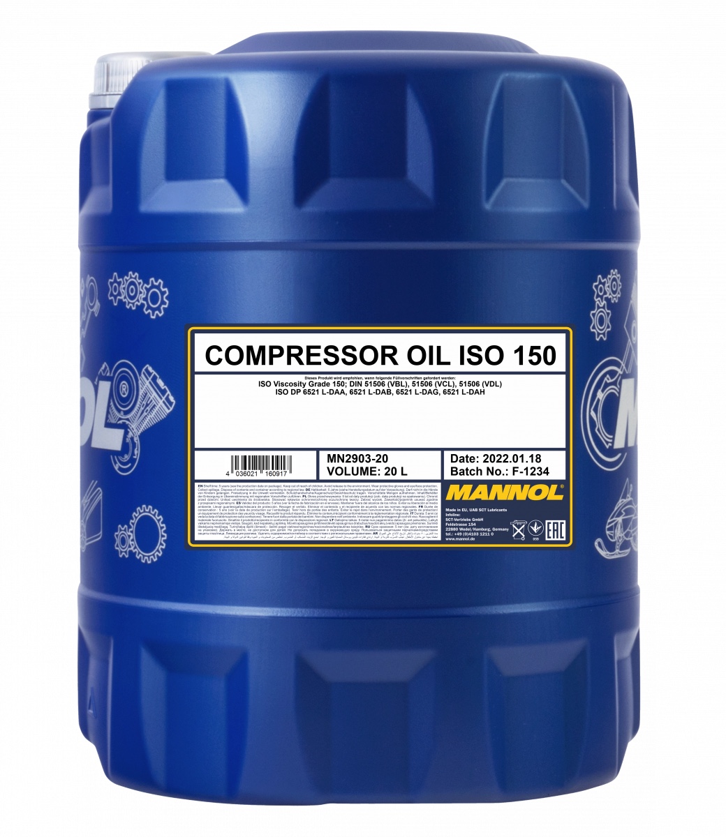  Масло компрессорное Mannol 2903 Compressor Oil ISO 150 20 л