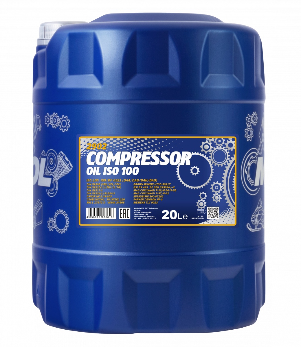  Масло компрессорное Mannol 2902 Compressor Oil ISO 100 20 л