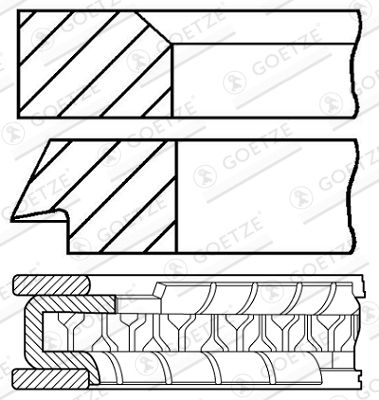  0832010000 GOETZE ENGINE Комплект поршневых колец