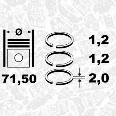  R1010650 ET ENGINETEAM Комплект поршневых колец