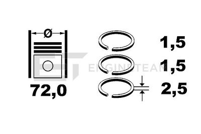  R1004000 ET ENGINETEAM Комплект поршневых колец