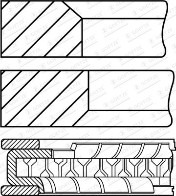  0820740010 GOETZE ENGINE Комплект поршневых колец