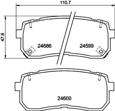 8DB355028641 HELLA Комплект тормозных колодок, дисковый тормоз