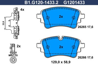 B1G12014332 GALFER Комплект тормозных колодок, дисковый тормоз