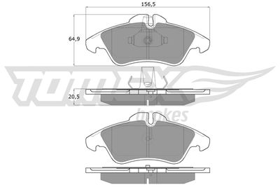 TX1093 TOMEX Brakes Комплект тормозных колодок, дисковый тормоз