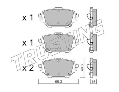 12360 TRUSTING Комплект тормозных колодок, дисковый тормоз
