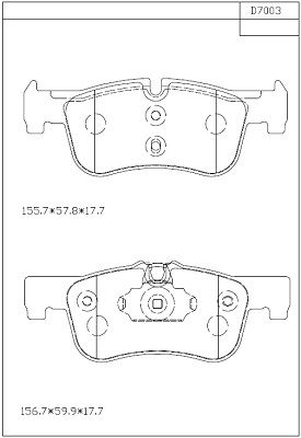 KD7003 ASIMCO Комплект тормозных колодок, дисковый тормоз