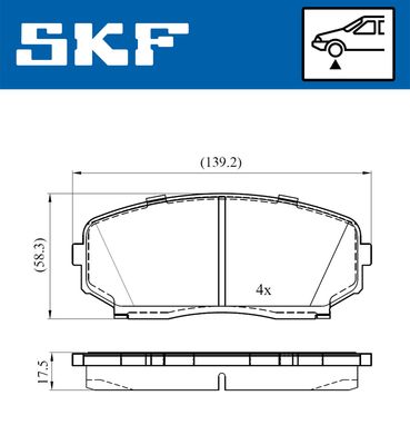 VKBP80612A SKF Комплект тормозных колодок, дисковый тормоз